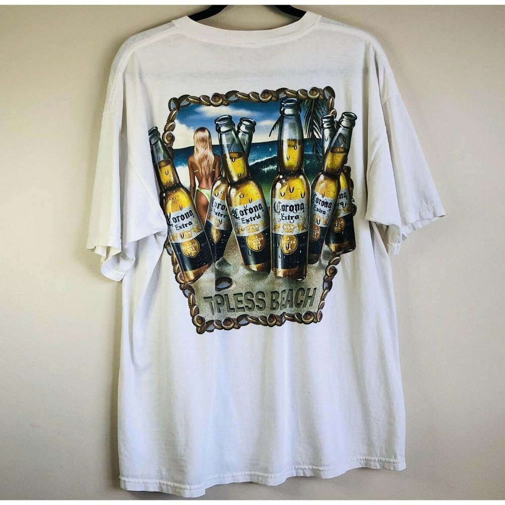 Vintage Corona Beer Topless Beach Shirt Men’s Size